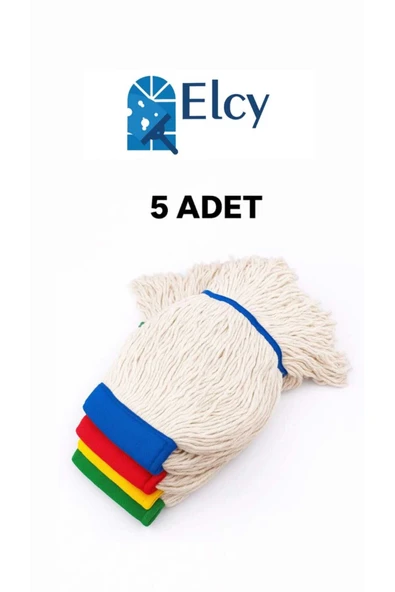 ELCY Islak Saçaklı Temizlik Arabası 350 gr Dar Mop Yedeği 5 ADET ürün görseli 1