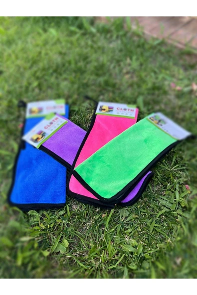 ELCY 1 Adet 30x40 Cm Mikrofiber Biyeli Kalın Çift Taraflı Araç Kurulama Havlusu Ve Cila Bezi ürün görseli 1