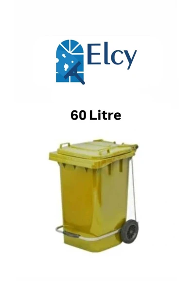 ELCY 60 LT Plastik Pedallı Çöp Konteyneri Sarı -Isıya Karşı Dayanıklı ürün görseli 1