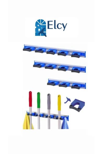ELCY Mop Asma Aparati Askılı Mop Aparatı Mop Asma Aparatı 4 Askılı Duvara Monte ürün görseli 1