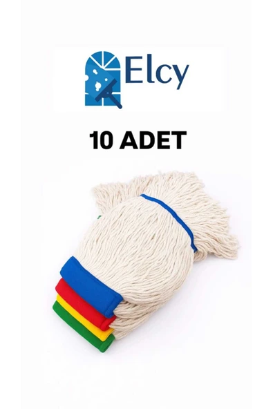 ELCY Islak Saçaklı Temizlik Arabası 350 gr Dar Mop Yedeği 10 ADET ürün görseli 1