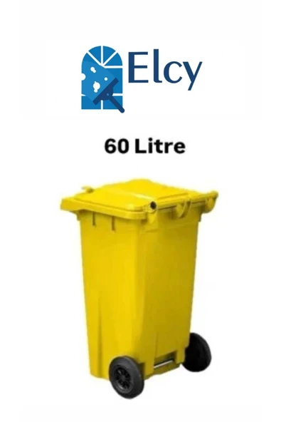 ELCY 60 LT Plastik Çöp Konteyneri Sarı -Isıya Karşı Dayanıklı ürün görseli 1