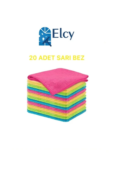 ELCY Mikrofiber Temizlik Bezi 20'li 40x40 Mutfak Yer Banyo Temizleme Bezi Havlu Bez KARIŞIK RENK ürün görseli 1