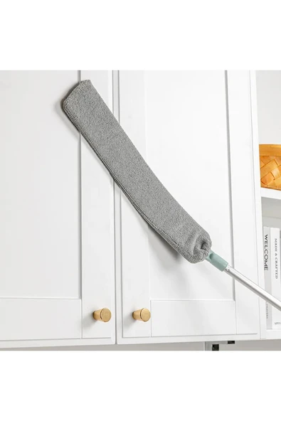 ELCY Pratik Mikrofiber Başlıklı Girintili Yüzey Dip Köşe Raf Temizleme Sihirli Toz Alma Fırçası ürün görseli 1