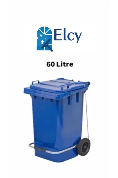 ELCY 60 LT Plastik Pedallı Çöp Konteyneri Mavi -Isıya Karşı Dayanıklı ürün görseli 1