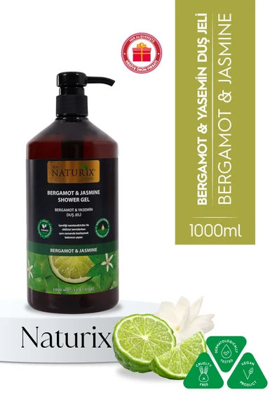 Bergamot & Yasemin Duş Jeli - Ferahlatıcı, Aromatik ve Nemlendirici Günlük Temizlik Jeli 1000ml ürün görseli 1