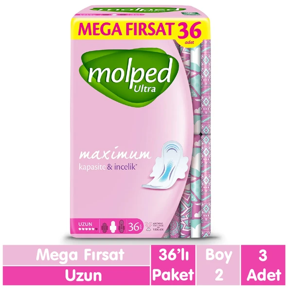 Molped Anatomik Uzun Ped Mega Fırsat 36x3 108 Adet ürün görseli 1