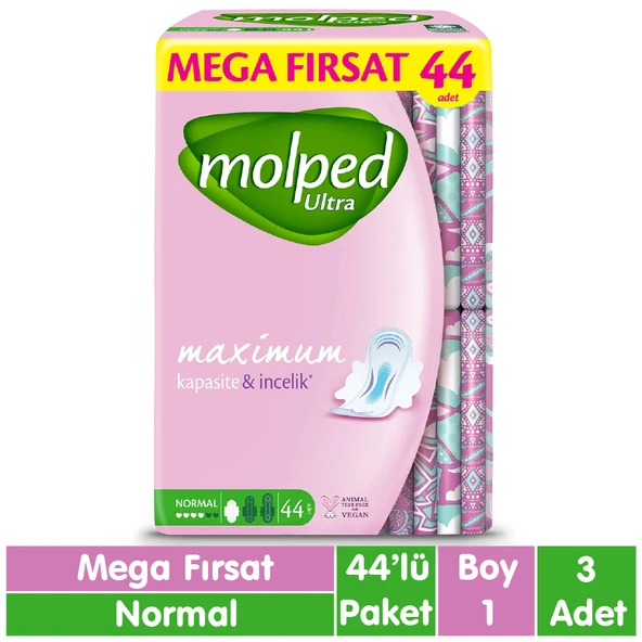 Molped Anatomik Normal Ped Mega Fırsat 44x3 132 Adet ürün görseli 1