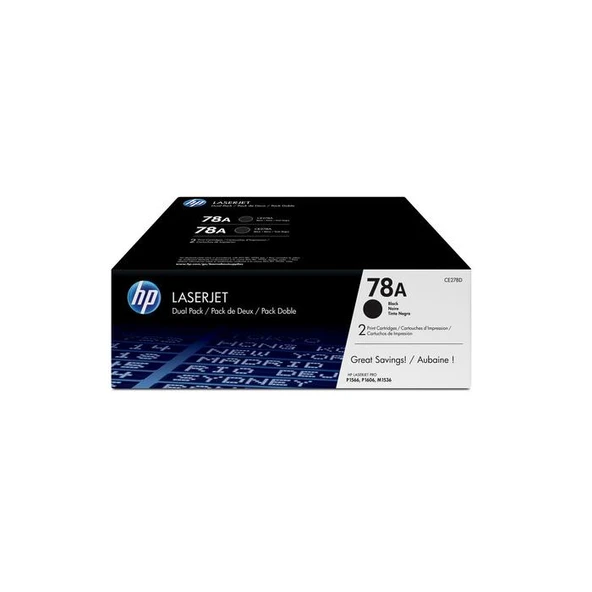 HP CE278AF 2li Paket Siyah Toner (78A) ürün görseli 1