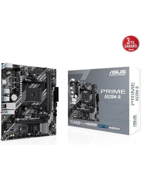 Asus Prıme A520M-R Amd A520 Am4 Ddr4 5100 HDMI M2 Usb3.2 Matx ürün görseli 1