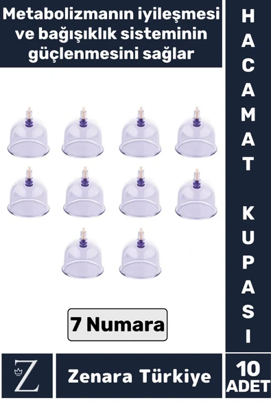 Yüksek Kaliteli Metabolizma Etkili Vakumlu Hacamat Kupası 7 NUMARA 10 ADET ürün görseli 1