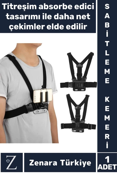 Tüm Modellerle Uyumlu Bisiklet Tırmanış Outdoor Ayarlanır Aksiyon Kamerası Göğüse Sabitleme Kemeri ürün görseli 1
