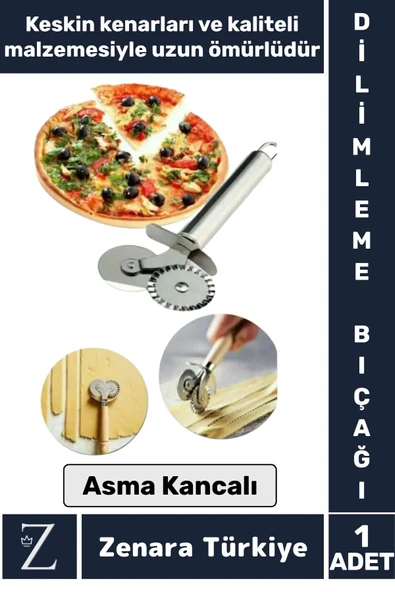 Yüksek Kaliteli Çelik Hamur Kesme Doğrama Şekillendirme Çift Taraflı Pizza Hamur Dilimleme Bıçağı ürün görseli 1