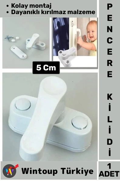 Özel Üretim Dayanıklı Güvenlik Çocuk Odası Bebek Odası PVC Pencere Kapı Kırılmaz Emniyet Kilidi ürün görseli 1