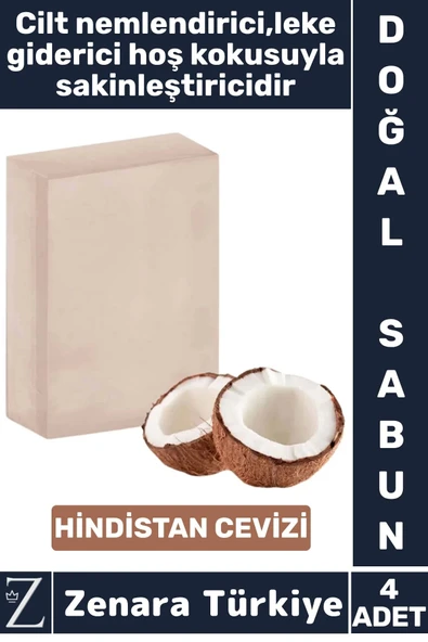 Bitkisel Organik %100 Doğal Saç Yüz Vücut El Nemlendirici Hoş Kokulu Sabun HİNDİSTAN CEVİZİ 4 Adet ürün görseli 1