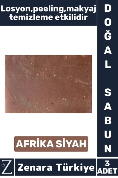 Bitkisel Organik %100 Doğal Saç Yüz Vücut El Kullanım Cilt Losyon Peeling Sabun AFRİKA SİYAH 3 Adet ürün görseli 1