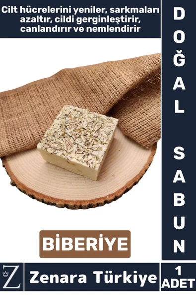 Bitkisel Organik %100 Doğal Saç Yüz Vücut El Kullanım Cilt Canlandıran Nemlendiren Sabun BİBERİYE ürün görseli 1