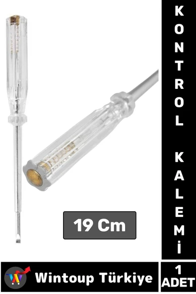 Premium Ergonomik Ev Atölye Tamirat Vidalama Düz Uçlu Kontrol Kalemi 19 Cm ürün görseli 1