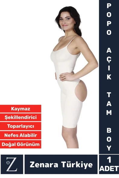 İz İç Göstermez Kaymaz Vücut Şekillendiren Sıkılaştıran Toparlayan Tam Boy Popo Açık Korse ürün görseli 1
