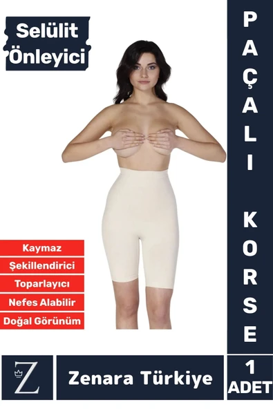 İz İç Göstermez Kaymaz Şekillendiren Sıkılaştıran Toparlayan Selülit Önlemeye Yardımcı Paçalı Korse ürün görseli 1