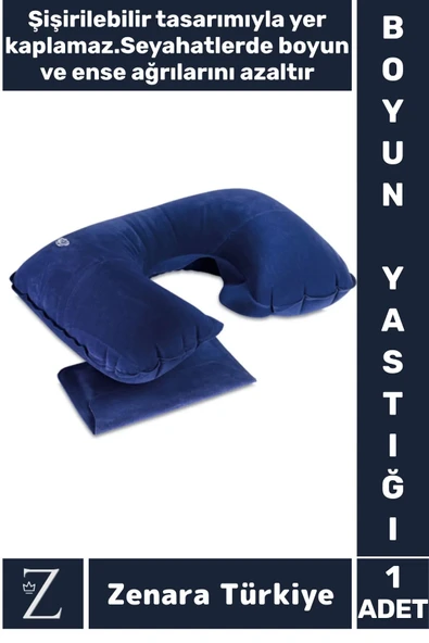 Kompakt Yüksek Kaliteli Şişirilebilir Çanta Boy Yolcu Seyahat Ense Boyun Ağrı Azaltan Boyun Yastığı ürün görseli 1