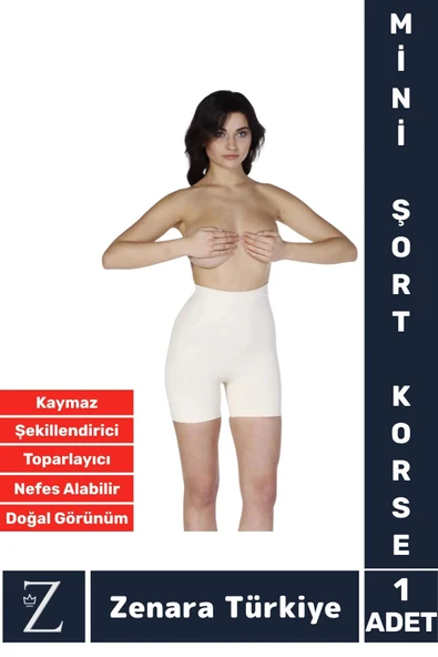 Gündelik İz İç Göstermez Kaymaz Vücut Şekillendiren Sıkılaştıran Toparlayan Mini Şort Korse ürün görseli 1
