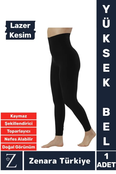 Günlük İç Göstermez Kaymaz Vücut Sıkılaştıran İncelten Toparlayan LAZER KESİM Yüksek Bel Tayt Korse ürün görseli 1