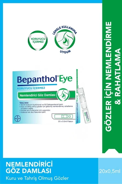 Bepanthol Eye Nemlendirici Göz Damlası 0.5ml x 20 Flakon ürün görseli 1