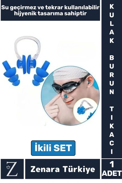 Yüksek Kaliteli Silikon Su Geçirmez Gürültü Önleyen Yıkanabilir Deniz Havuz Kulak Burun Tıkayıcı Set ürün görseli 1