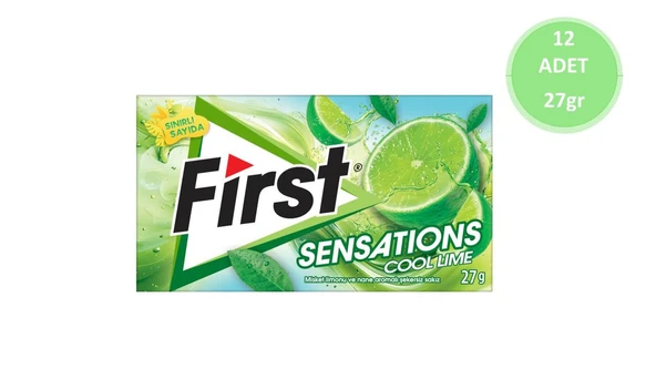 First Sensations Cool Lime Aromalı Sakız 27gr-12 Adet ürün görseli 1