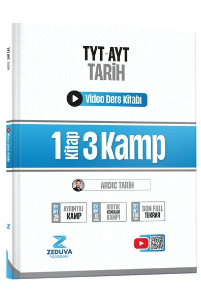 Zeduva Yayınları Soner Ardıç Tarih TYT-AYT Tarih 1 Kitap 3 Kamp Video Ders Kitabı ürün görseli 1