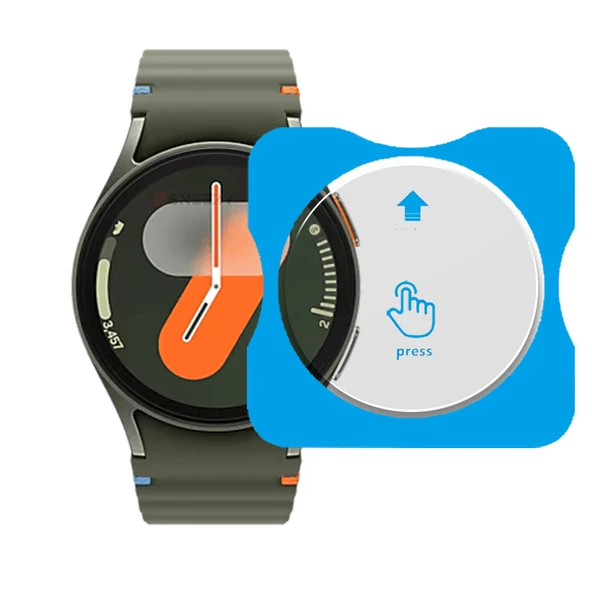 Samsung Watch 7 44mm Uyumlu Kolay Takılabilir Takma Aparatlı Temperli Cam Ekran Koruyucu ürün görseli 1