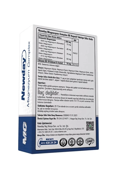 Newday Magnezyum Complex 60 Kapsül - Resim 3