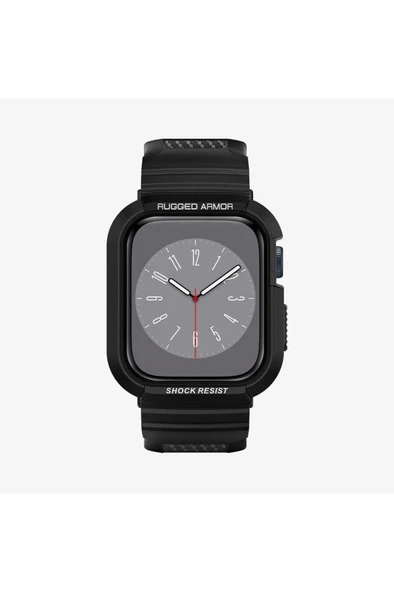 Spigen Apple Watch 41mm (Seri 9/8/7) Kılıf & Kordon Kayış Rugged Armor Pro Black Outlet ürün görseli 1