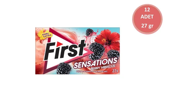 First Sensations Berry Hibisküs Aromalı Sakız 27gr-12 Adet ürün görseli 1