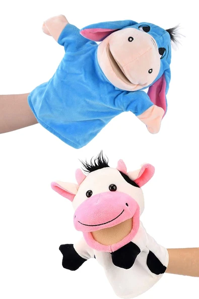 Kukla Ağzı Hareket Edebilen Peluş 2'li Kukla ürün görseli 1