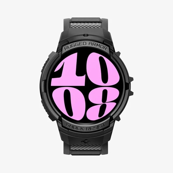 Spigen Galaxy Watch 6 (40mm) ile Uyumlu Kılıf, Spigen Rugged Armor Pro Black Outlet ürün görseli 1