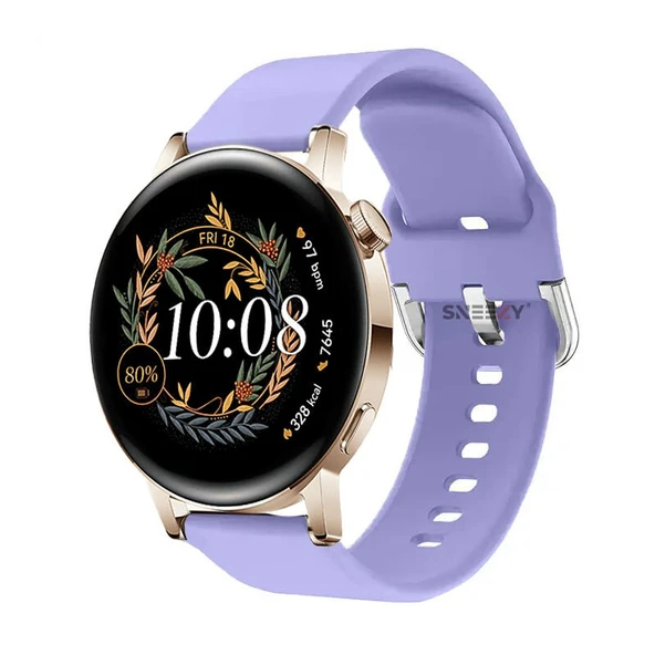 Huawei Watch Gt2 42mm Ile Uyumlu 20mm Purelux Soft Tokalı Silikon Kordon Dayanıklı Spor Stil  Lavanta ürün görseli 1