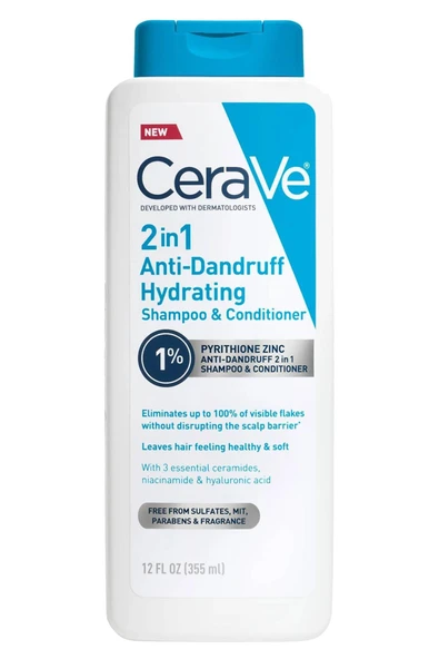 CeraVe 2si 1 Arada Kepeğe Karşı Nemlendirici Şampuan + Saç Kremi 355ML ürün görseli 1