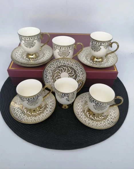 ŞNR 101881 Kahve Fincanı Eliza 6'Lı ürün görseli 1