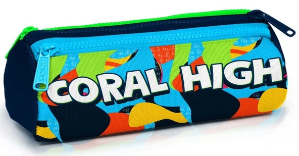 Coral High Mavi Yeşil Erkek Çocuk Üç Bölmeli Okul Kalemliği ürün görseli 1