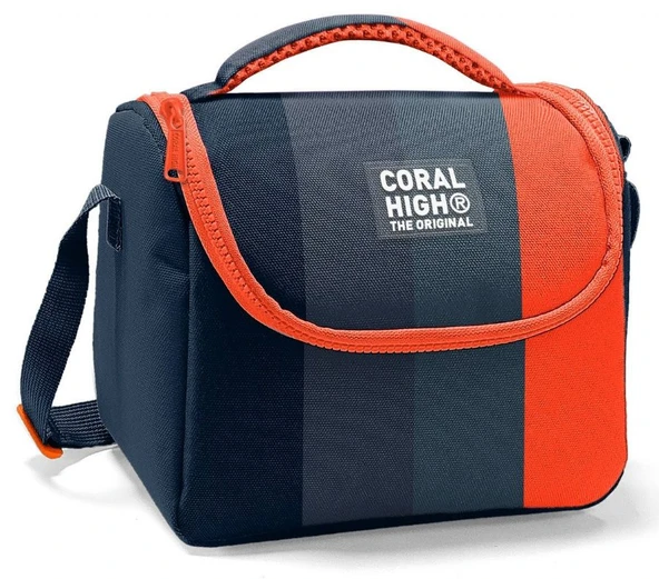 Coral High Erkek Çocuk İlkokul Beslenme Çantası, Siyah Turuncu Renkli Çizgili, Isı Yalıtımlı ürün görseli 1