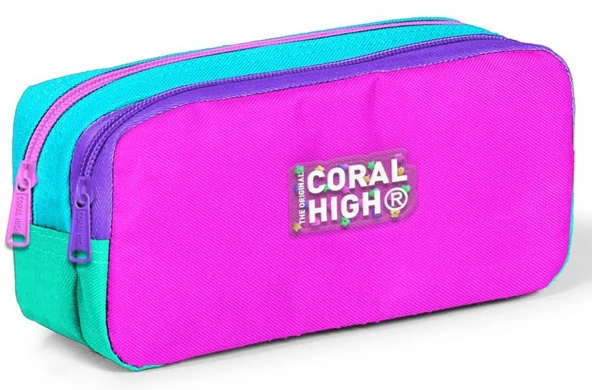 Coral High Kız Çocuk Pembe Renk İki Bölmeli İlkokul Okul Kalem Çantası ürün görseli 1