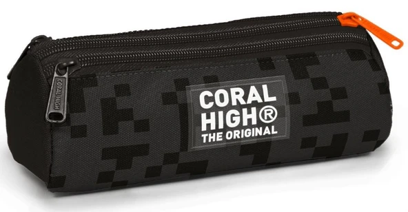 Coral High Erkek Çocuk Üç Bölmeli Okul Kalem Çantası - Gri - Siyah ürün görseli 1