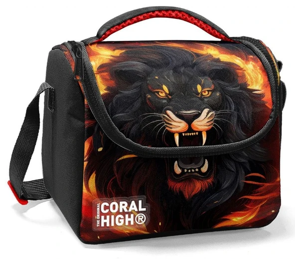 Coral High Erkek Çocuk İlkokul Beslenme Çantası, Siyah Kükreyen Aslan, Isı Yalıtımlı ürün görseli 1