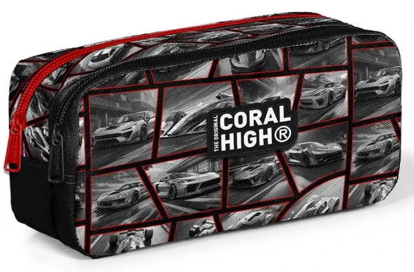 Coral High Siyah Yarış rabası Baskılı Erkek Çocuk İki Gözlü İlkokul Kalemliği ürün görseli 1