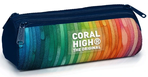 Coral High Mavi Turuncu Renk Geçişli Erkek Çocuk Üç Bölmeli Kalem Çantası ürün görseli 1