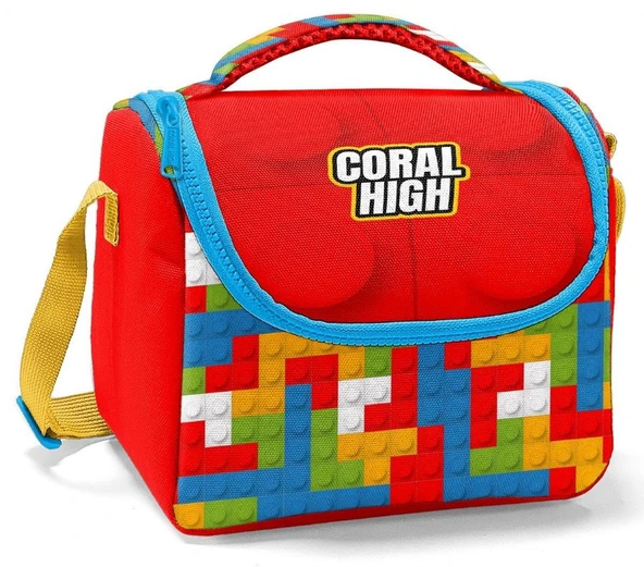 Coral High Thermo Beslenme Çantası - Erkek Çocuk, Kırmızı Yapı Blokları ürün görseli 1