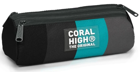 Coral High Siyah Yeşil Renk Geçişli Erkek Çocuk Okul Kalem Çantası - Üç Gözlü ürün görseli 1