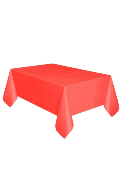 Plastik Naylon Su Geçirmez Parti Piknik Renkli Masa Örtüsü - 120x180 Cm. - Kırmızı - 1 Adet ürün görseli 1